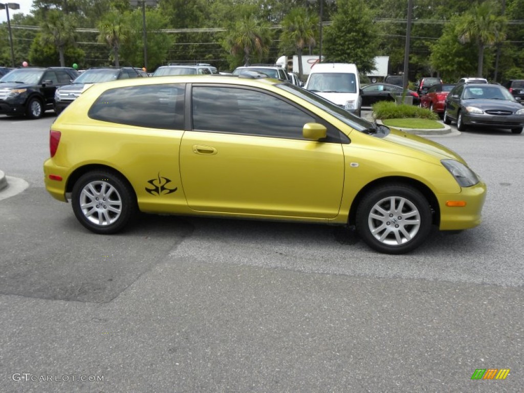 Yellow Pearl Metallic 2002 Honda Civic Si Hatchback Exterior Photo #51026131