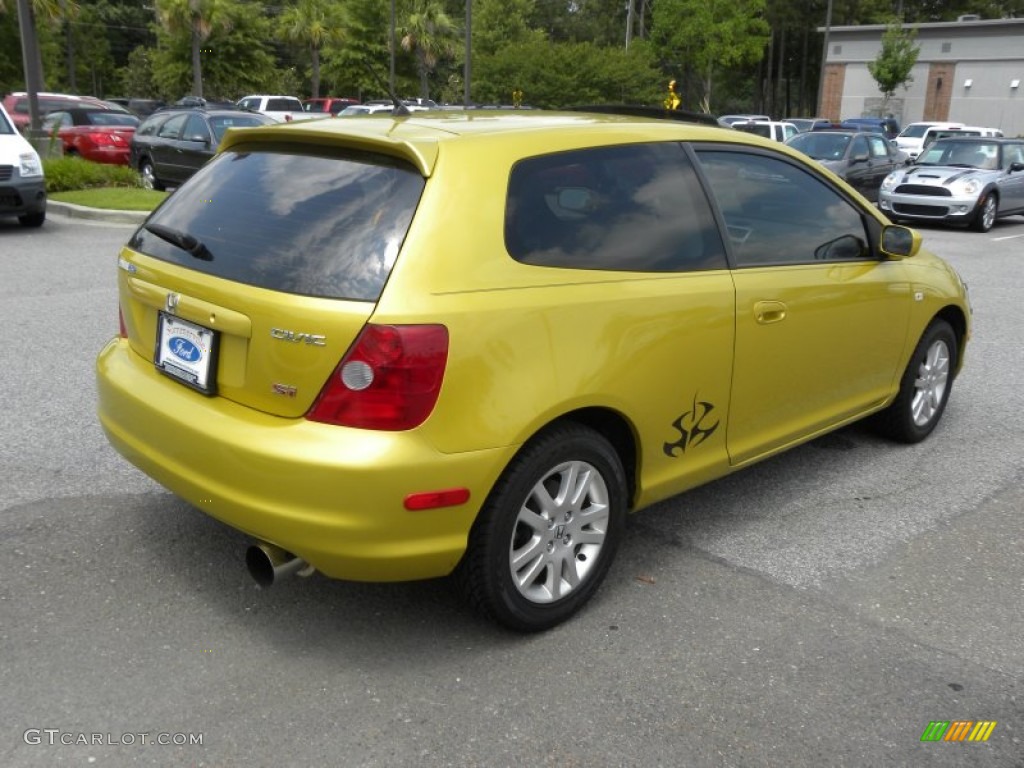 2002 Civic Si Hatchback - Yellow Pearl Metallic / Black photo #13