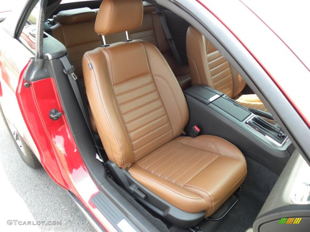 2011 Mustang V6 Premium Convertible - Red Candy Metallic / Saddle photo #7