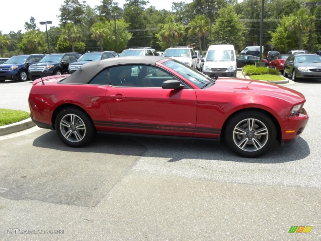 2011 Mustang V6 Premium Convertible - Red Candy Metallic / Saddle photo #10