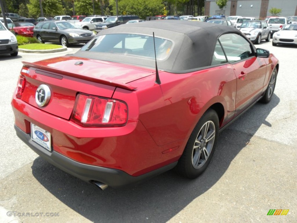 2011 Mustang V6 Premium Convertible - Red Candy Metallic / Saddle photo #11
