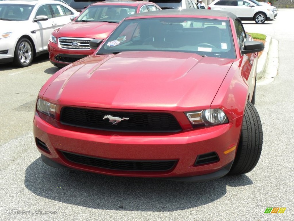 2011 Mustang V6 Premium Convertible - Red Candy Metallic / Saddle photo #17