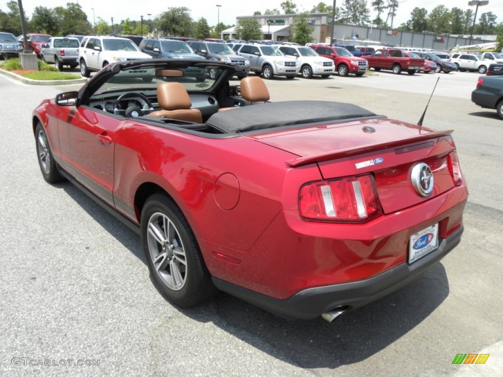 2011 Mustang V6 Premium Convertible - Red Candy Metallic / Saddle photo #27
