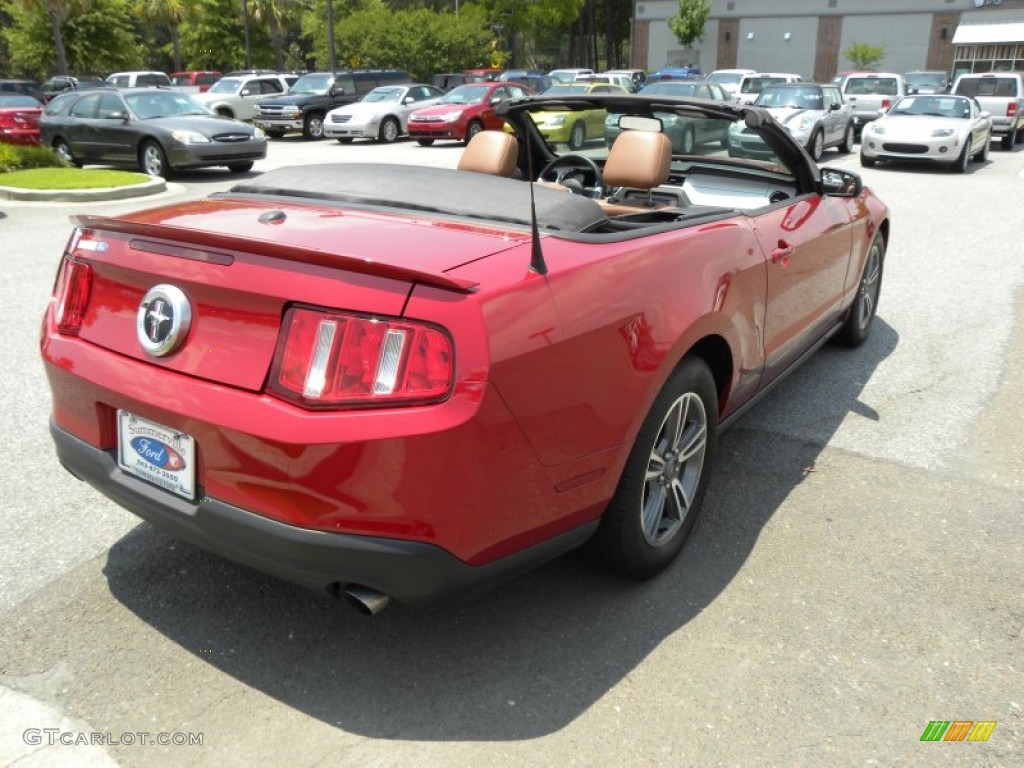 2011 Mustang V6 Premium Convertible - Red Candy Metallic / Saddle photo #28