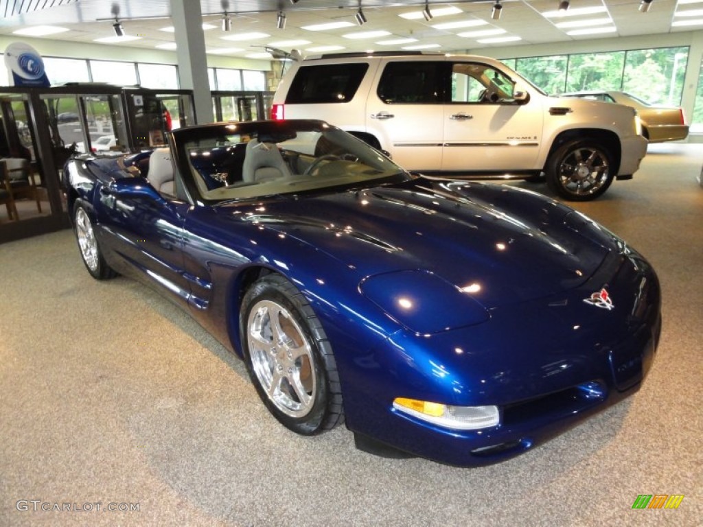 2004 Corvette Convertible - LeMans Blue Metallic / Shale photo #2