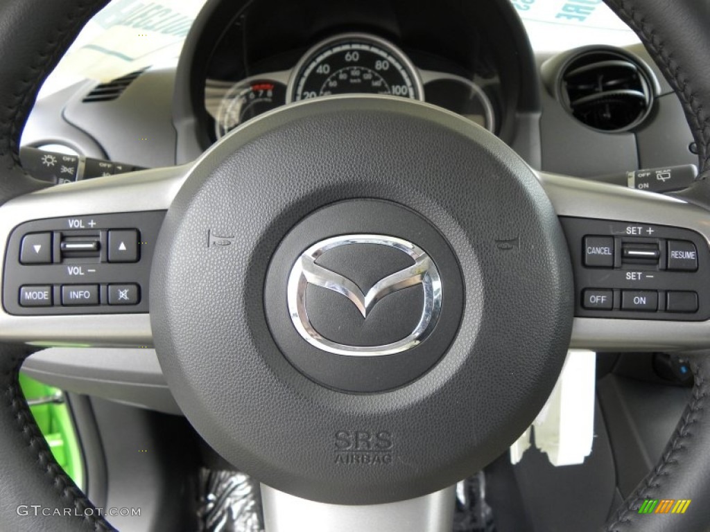 2011 Mazda MAZDA2 Touring Black Steering Wheel Photo #51028768