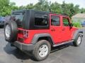 2008 Flame Red Jeep Wrangler Unlimited X 4x4  photo #2