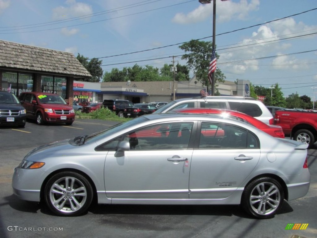 2007 Civic Si Sedan - Alabaster Silver Metallic / Black photo #4