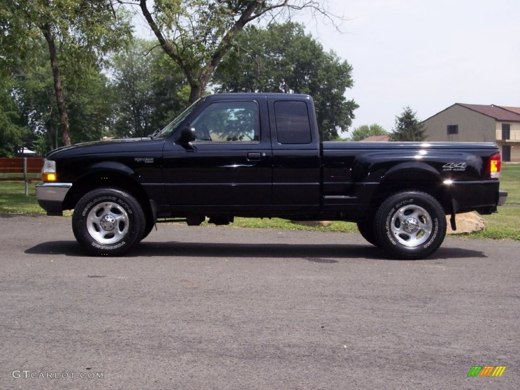 Black 2000 Ford Ranger XLT SuperCab 4x4 Exterior Photo #51029644