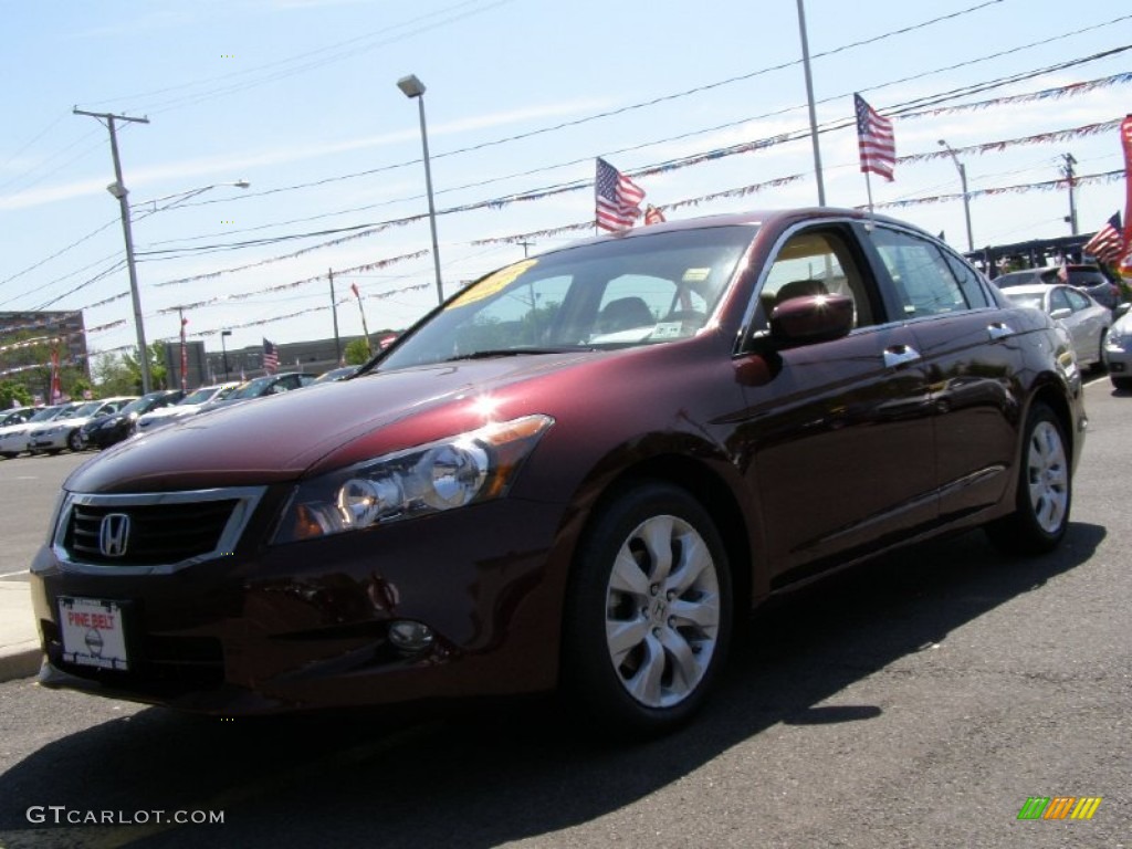 2008 Accord EX-L V6 Sedan - Basque Red Pearl / Ivory photo #1