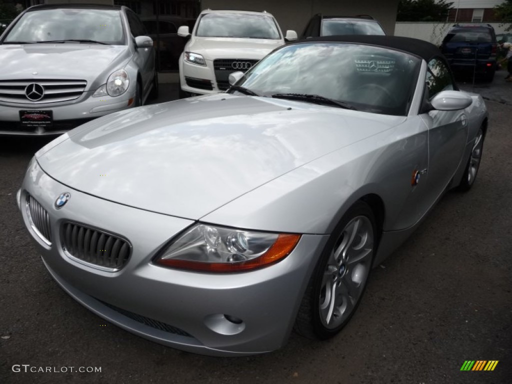 2003 Z4 3.0i Roadster - Titanium Silver Metallic / Black photo #1