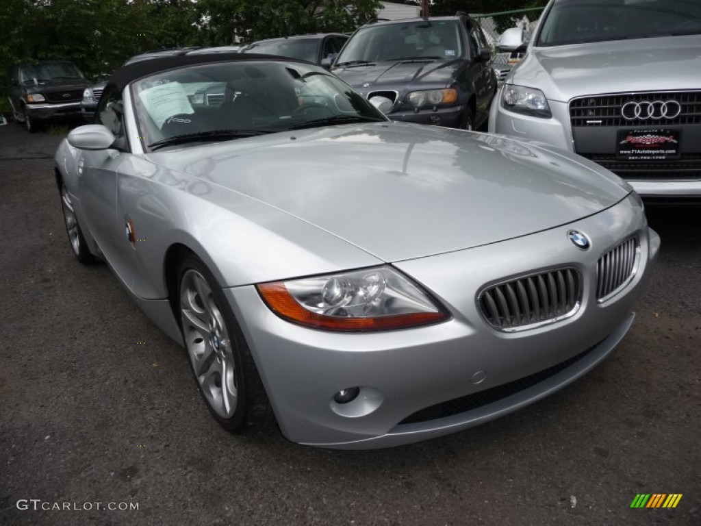 2003 Z4 3.0i Roadster - Titanium Silver Metallic / Black photo #2