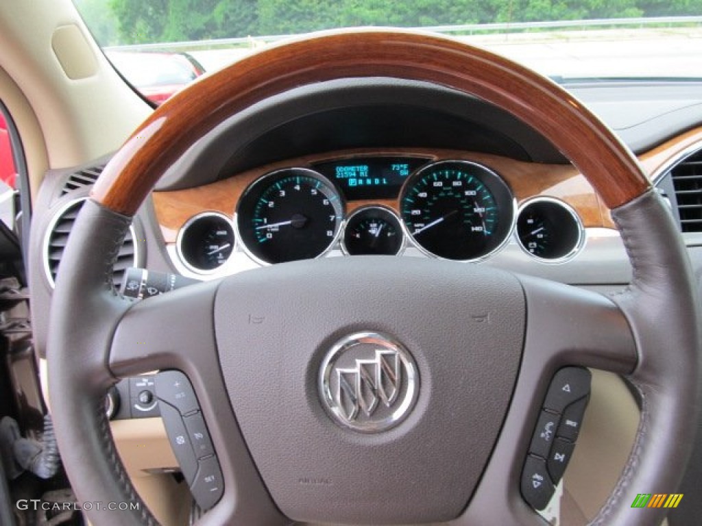 2009 Buick Enclave CX Cocoa/Cashmere Steering Wheel Photo #51037378