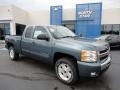 2011 Steel Green Metallic Chevrolet Silverado 1500 LT Extended Cab 4x4  photo #1