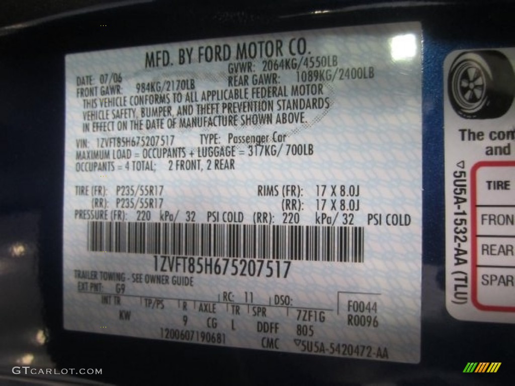 2007 Mustang GT Premium Convertible - Vista Blue Metallic / Dark Charcoal photo #8