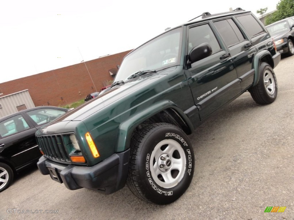 2000 Cherokee Sport 4x4 - Forest Green Pearl / Agate Black photo #2