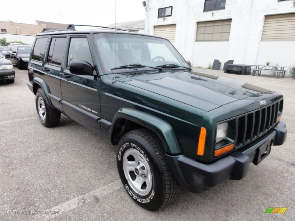 2000 Cherokee Sport 4x4 - Forest Green Pearl / Agate Black photo #4