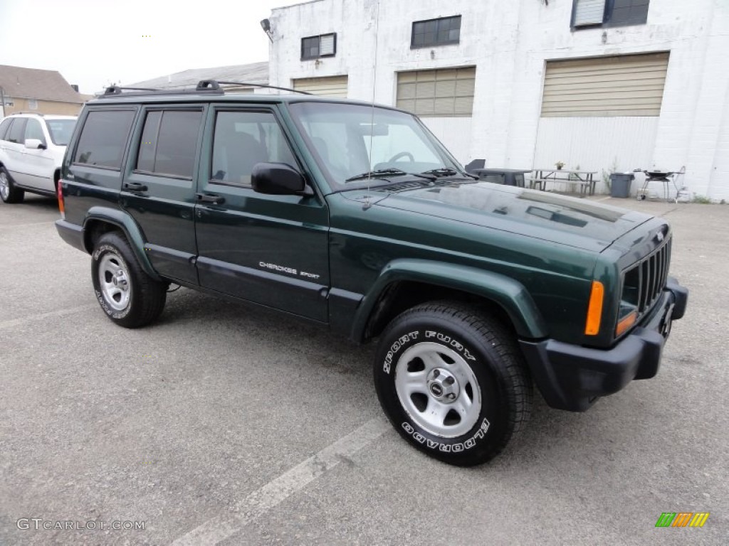 2000 Cherokee Sport 4x4 - Forest Green Pearl / Agate Black photo #6