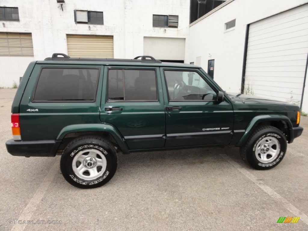 2000 Cherokee Sport 4x4 - Forest Green Pearl / Agate Black photo #7
