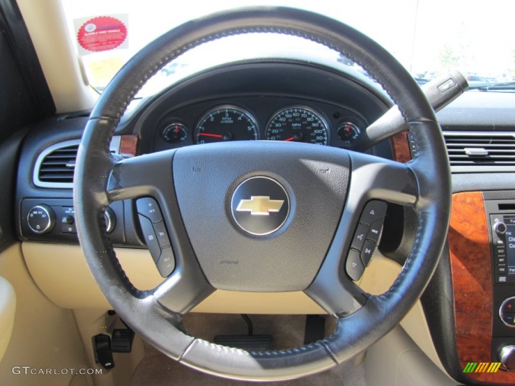 2008 Chevrolet Suburban 1500 LTZ 4x4 Light Cashmere/Ebony Steering Wheel Photo #51042940