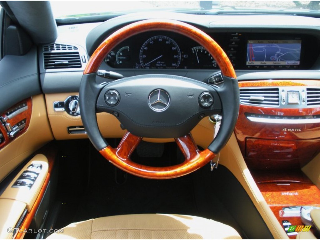 2009 Mercedes-Benz CL 550 4Matic Savanna/Black Steering Wheel Photo #51045151