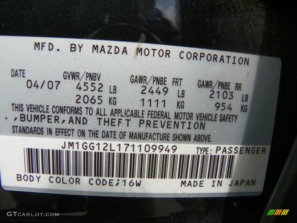 2007 MAZDA6 MAZDASPEED6 Grand Touring - Black Mica / Black photo #12