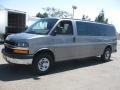 Graystone Metallic 2009 Chevrolet Express 3500 Extended Passenger Van Exterior