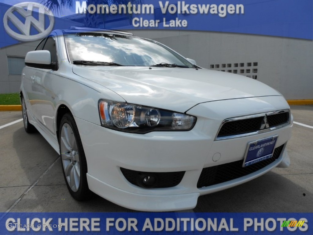 2009 Lancer GTS - Wicked White Satin / Black photo #1