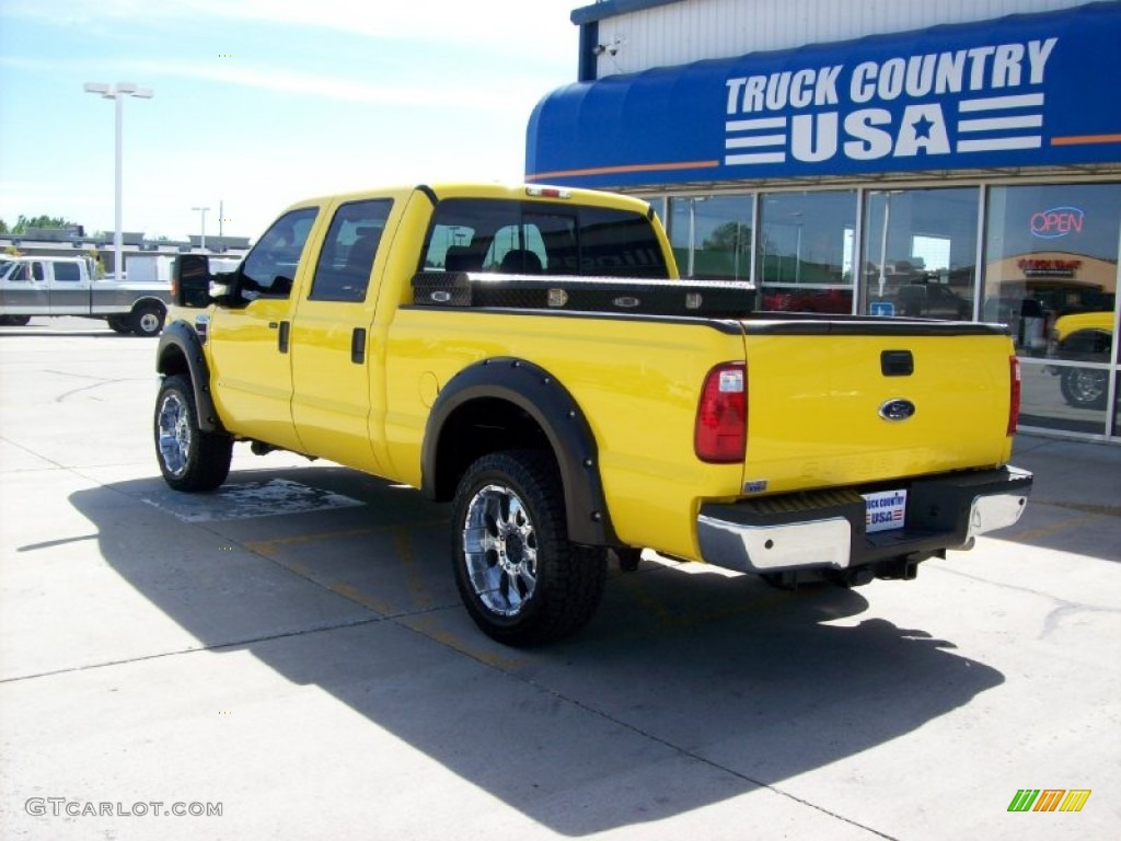 2008 F250 Super Duty XLT Crew Cab 4x4 - Blazing Yellow / Medium Stone photo #2