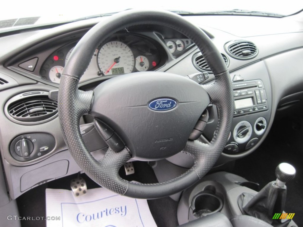 2003 Ford Focus SVT Hatchback Black Steering Wheel Photo #51051391