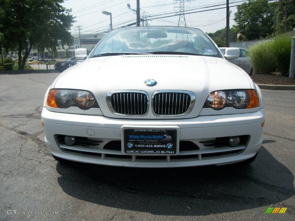 2001 3 Series 325i Convertible - Alpine White / Tanin Red photo #2