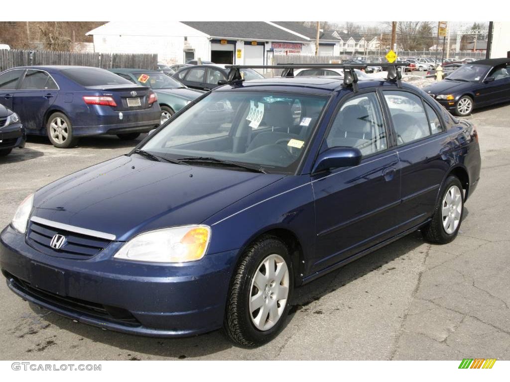 2001 Civic EX Sedan - Eternal Blue Pearl / Gray photo #1
