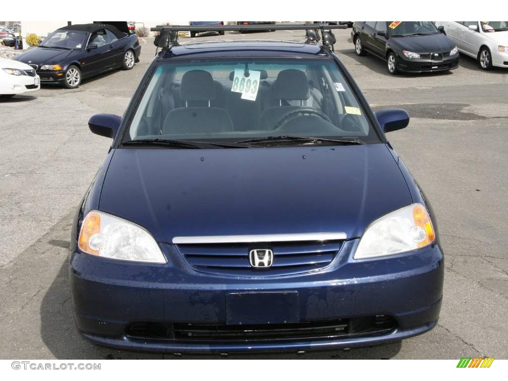 2001 Civic EX Sedan - Eternal Blue Pearl / Gray photo #2