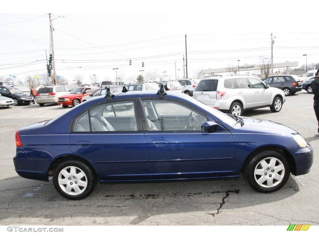 2001 Civic EX Sedan - Eternal Blue Pearl / Gray photo #4
