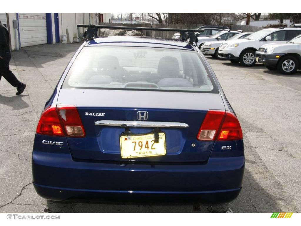 2001 Civic EX Sedan - Eternal Blue Pearl / Gray photo #7