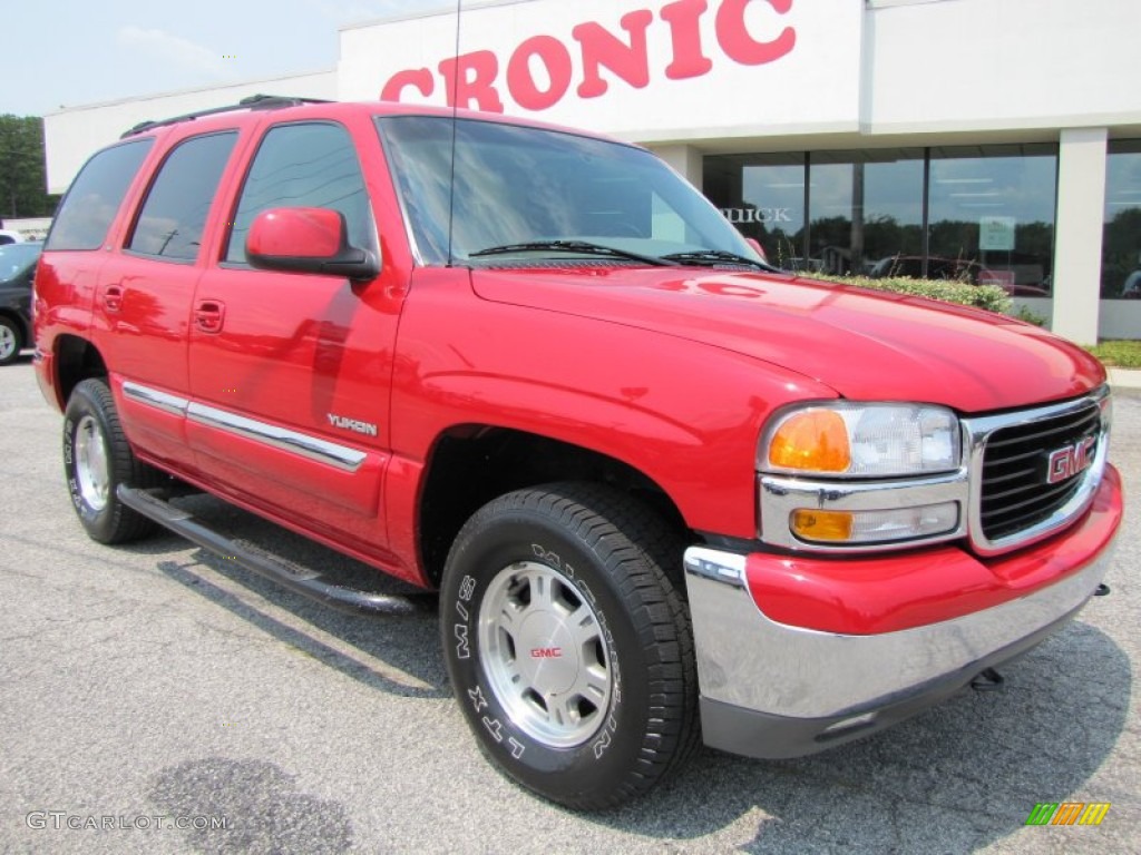 2001 Yukon SLT - Fire Red / Neutral Tan/Shale photo #1