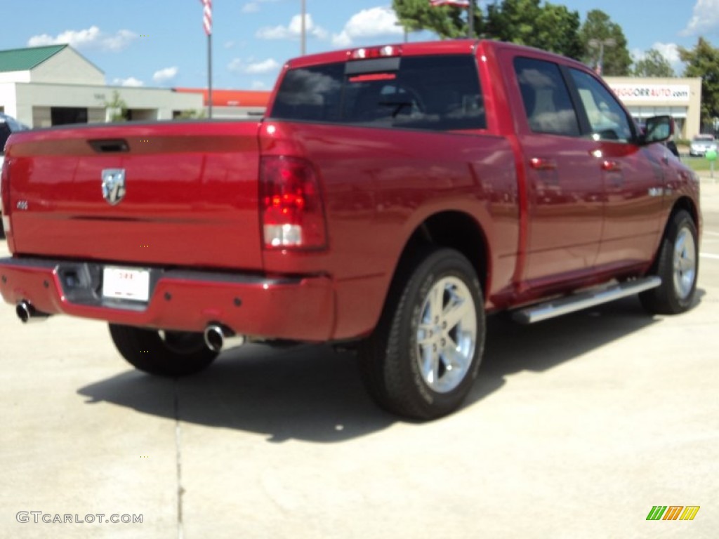 2010 Ram 1500 Sport Crew Cab - Inferno Red Crystal Pearl / Dark Slate Gray photo #5