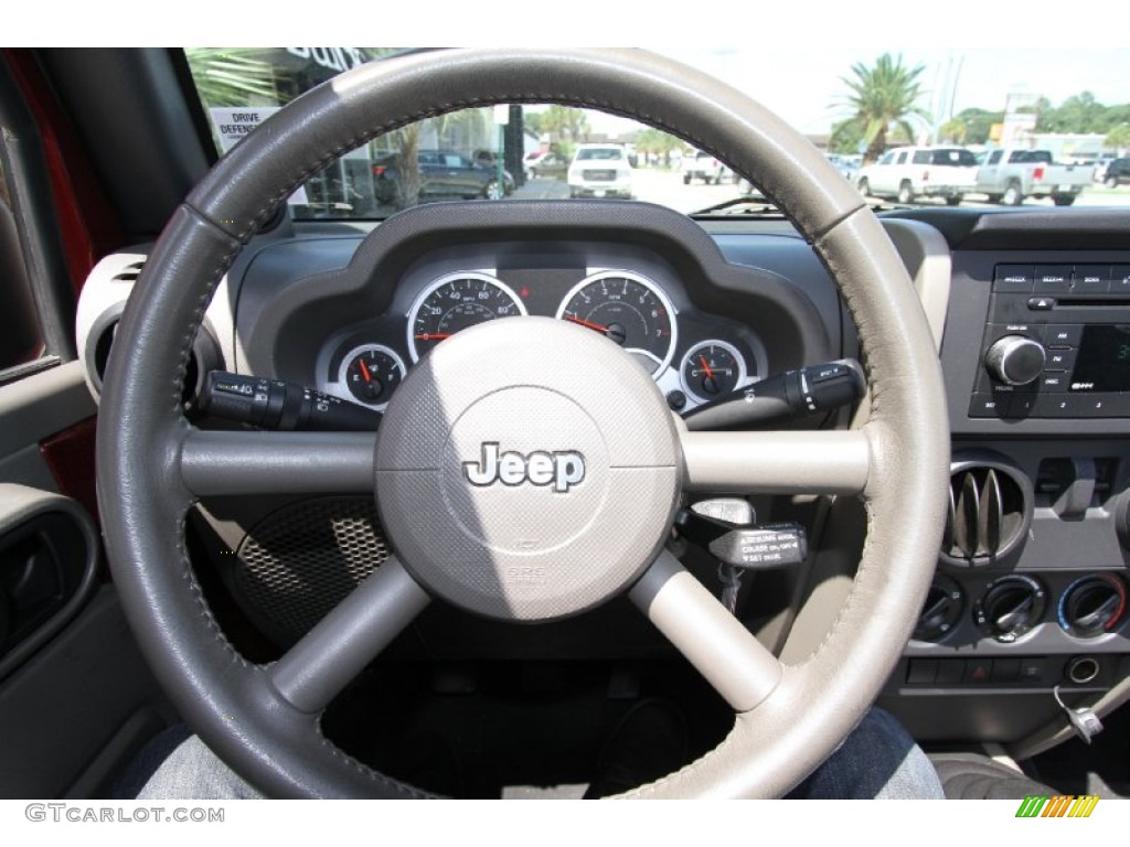 2007 Jeep Wrangler Sahara 4x4 Dark Slate Gray/Medium Slate Gray Steering Wheel Photo #51062455