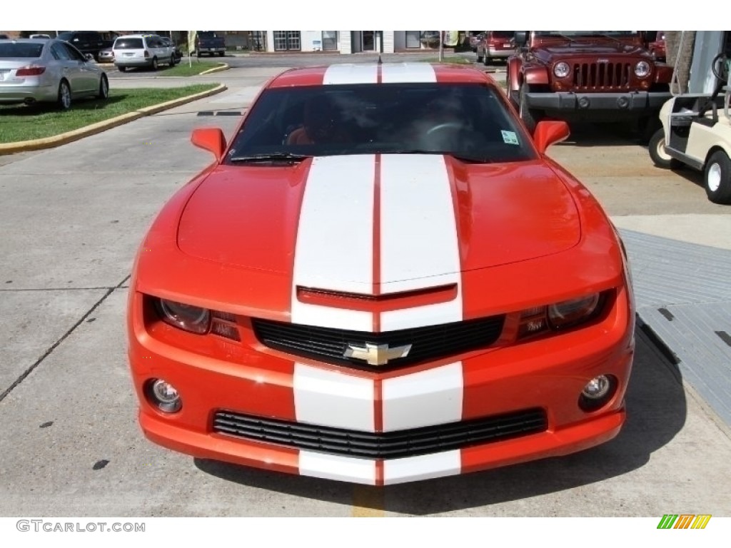 Inferno Orange Metallic 2010 Chevrolet Camaro SS Coupe Indianapolis 500 Pace Car Special Edition Exterior Photo #51063076