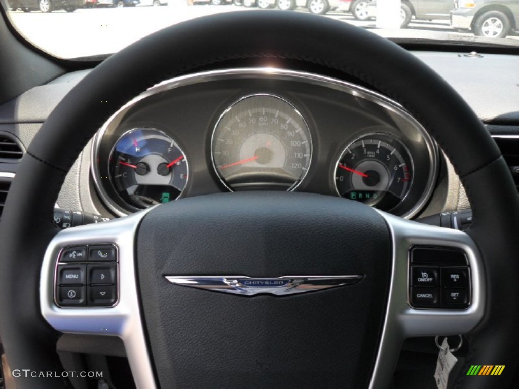 2011 Chrysler 200 Limited Black Steering Wheel Photo #51065174