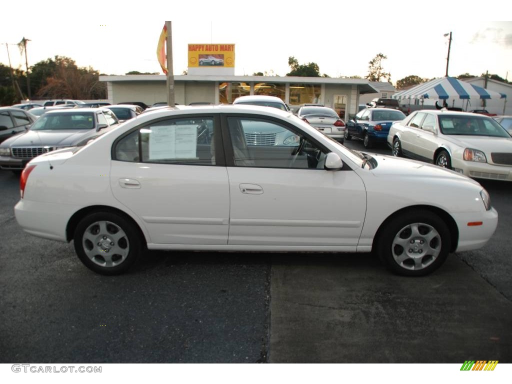 2002 Elantra GLS Sedan - Nordic White / Beige photo #4