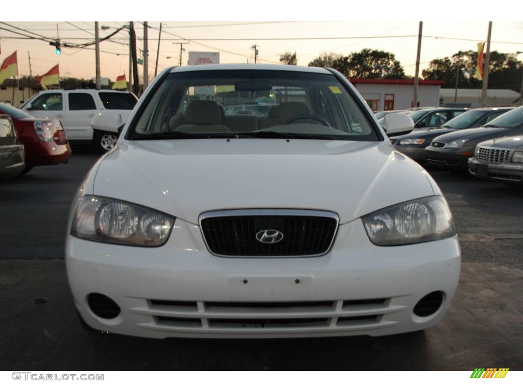 2002 Elantra GLS Sedan - Nordic White / Beige photo #5