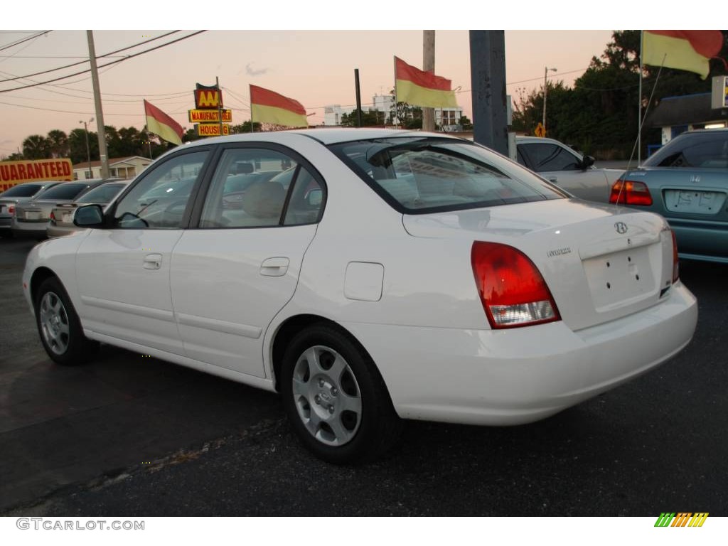 2002 Elantra GLS Sedan - Nordic White / Beige photo #6