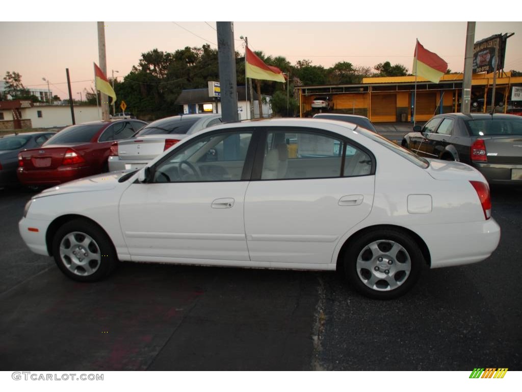 2002 Elantra GLS Sedan - Nordic White / Beige photo #7