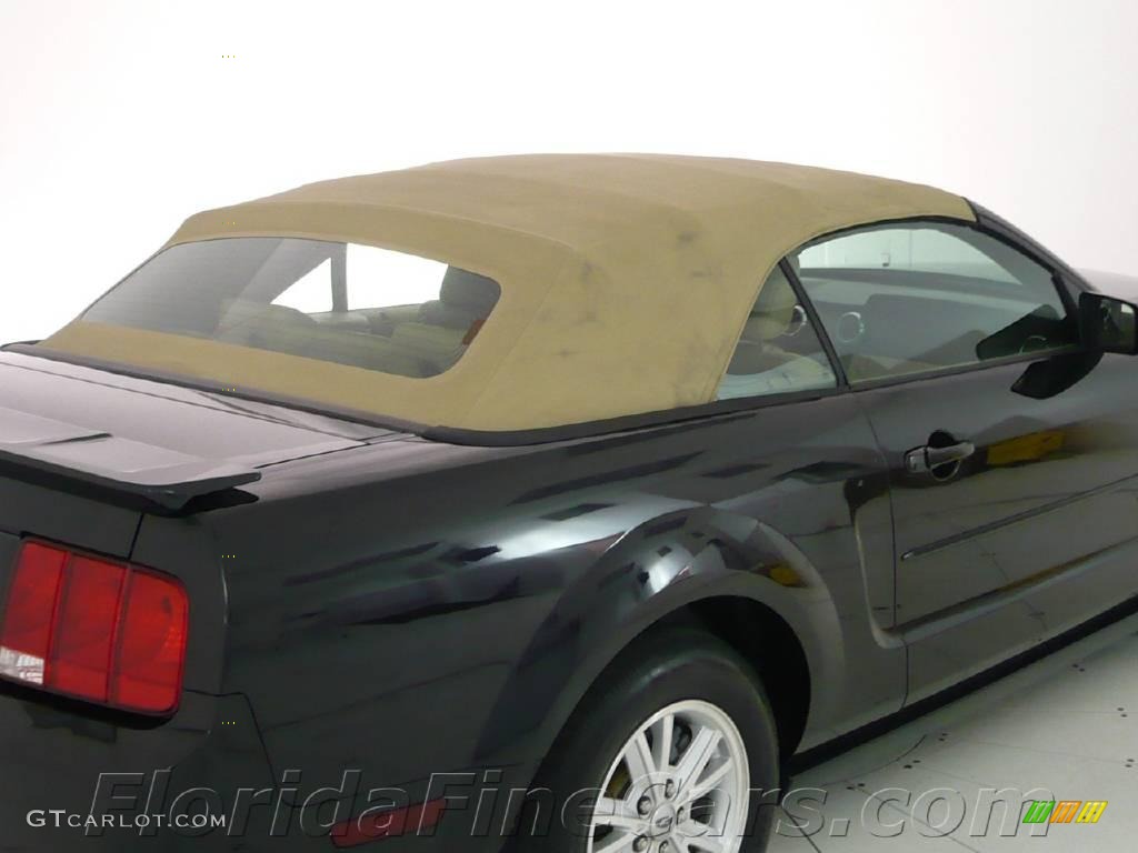 2007 Mustang V6 Premium Convertible - Black / Medium Parchment photo #9