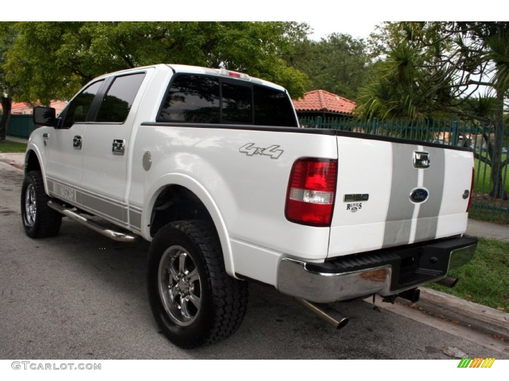 2005 F150 Lariat SuperCrew 4x4 - Oxford White / Black photo #7