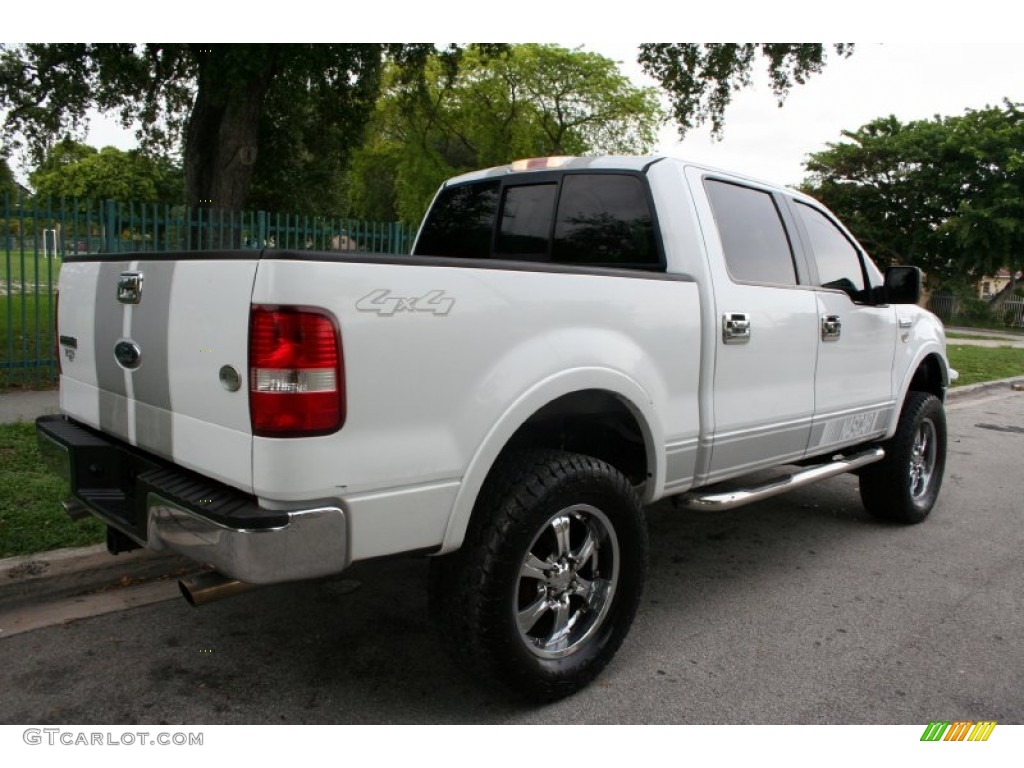 2005 F150 Lariat SuperCrew 4x4 - Oxford White / Black photo #9