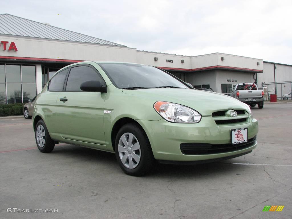 2007 Accent GS Coupe - Apple Green / Black photo #1