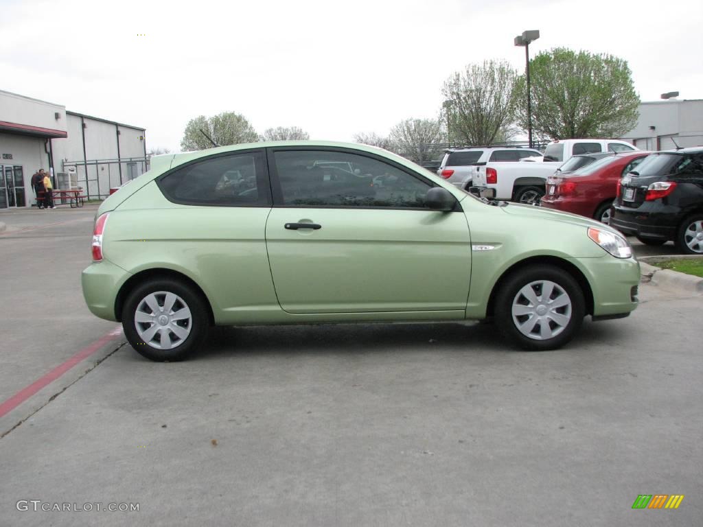 2007 Accent GS Coupe - Apple Green / Black photo #7