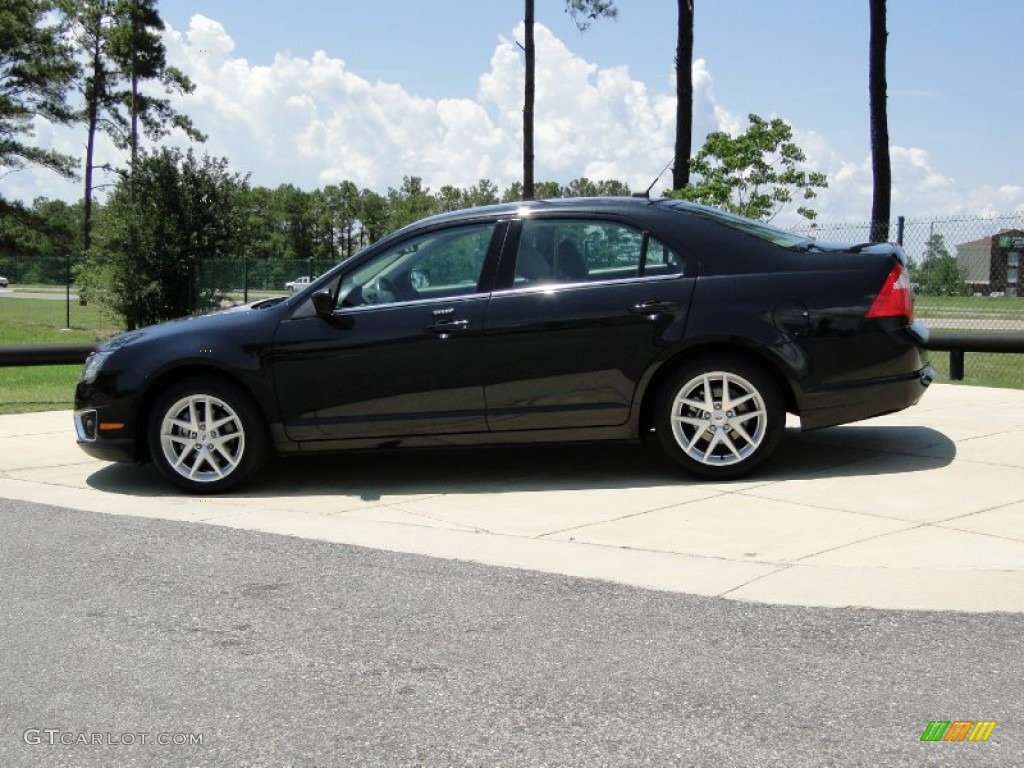 2010 Fusion SEL V6 - Tuxedo Black Metallic / Medium Light Stone photo #8